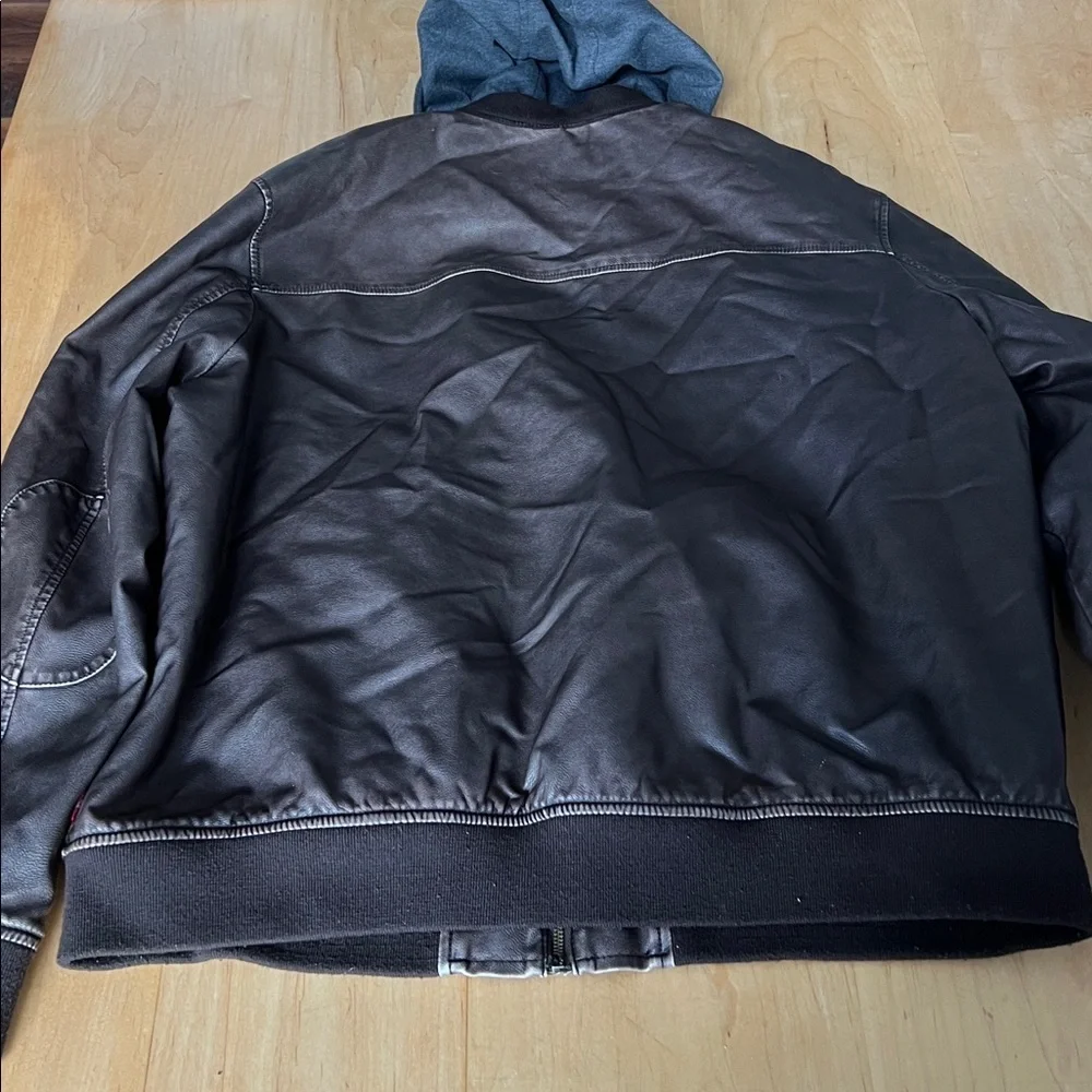 Levi's Brown Bomber Jacket with Gray Hood